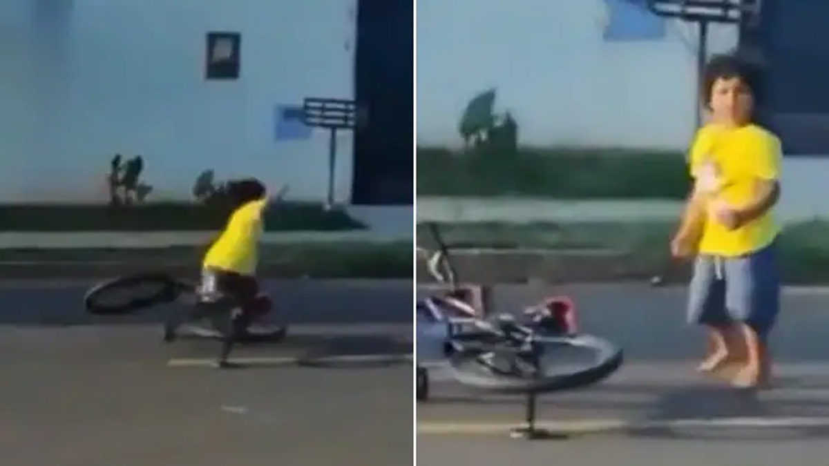 Internet Calls Young Boy a Rockstar After He Dances After Falling Off His Bike