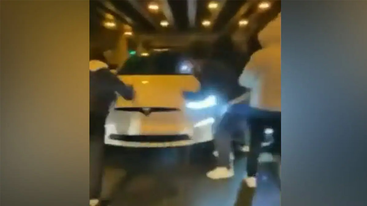 Teens Attack a Tesla