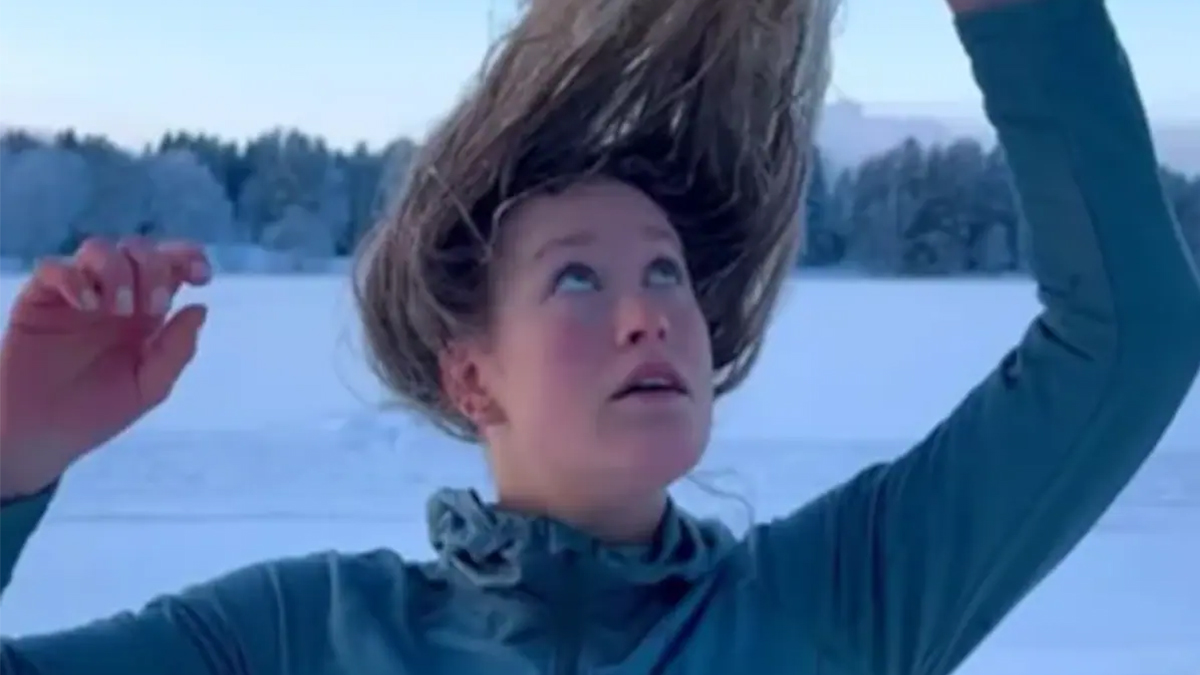 A Woman's Hair Freezes